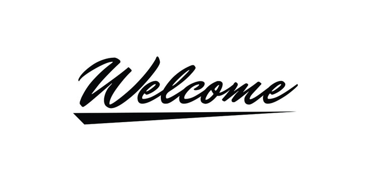 Welcome template design. Welcome logo design.