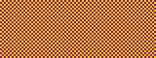 Checkerboard banner. Purple and Yellow colors of checkerboard. Small squares, small cells. Chessboard, checkerboard texture. Squares pattern. Background.