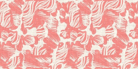 Seamless two tone hand drawn brushed effect pattern border swatch. High quality illustration. Collage of minimal drawings arranged in a seamless pattern with fabric texture overlay. Rough scribble.