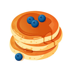 Pancakes with blueberries and honey