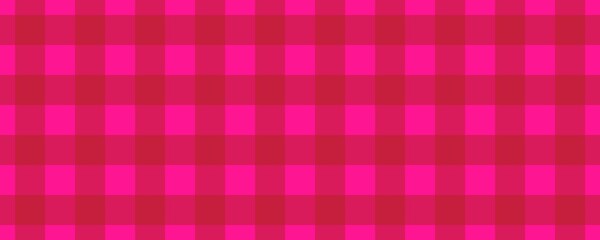 Banner, plaid pattern. Deep pink on Fire brick color. Tablecloth pattern. Texture. Seamless classic pattern background.