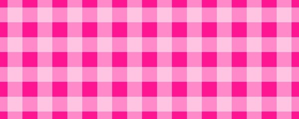 Banner, plaid pattern. Deep pink on White color. Tablecloth pattern. Texture. Seamless classic pattern background.