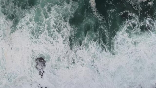 waves in the sea seen from above