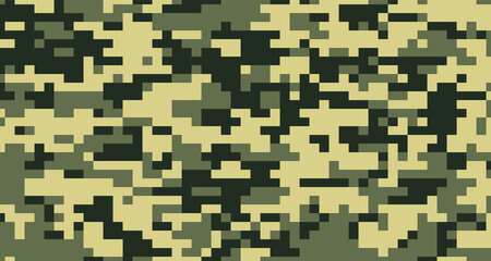 Vector camouflage military texture background soldier green pixel. EPS 10.