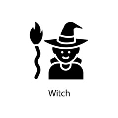 Witch vector Solid Icon Design illustration. Activities Symbol on White background EPS 10 File