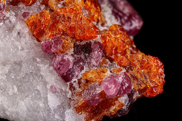 macro mineral stone spinel black background