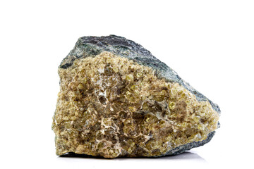 macro mineral stone grossular on a white background