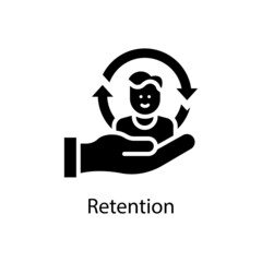Retention vector Solid Icon Design illustration. Activities Symbol on White background EPS 10 File