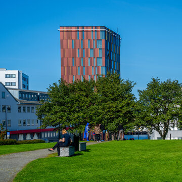 Scene in the park in Bodo, Norway
