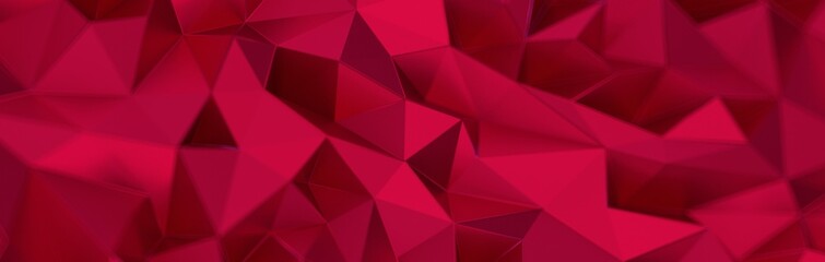 3d render, abstract magenta crystal background, faceted texture, macro panorama, wide panoramic polygonal wallpaper