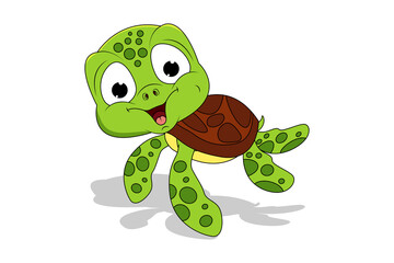 cute turtle animal cartoon illustration