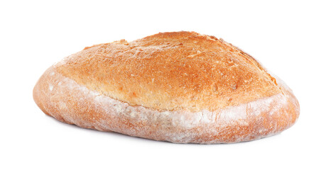 Loaf of tasty wheat sodawater bread isolated on white