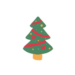 Isolated hand drawn Christmas tree icon