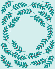 Christmas card with twigs forming a circle