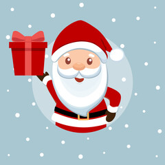 Santa Claus. Christmas Greeting Card. Vector illustration.