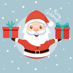 Santa Claus. Christmas Greeting Card. Vector illustration.