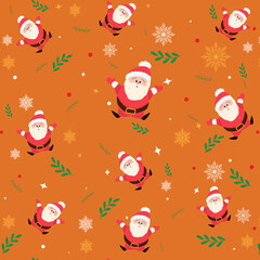 Pattern with santa and bright background, seamless pattern, Santa Claus, new year 2022, happy new year, new year character, cartoon christmas character, banner, postcard, background, christmas card