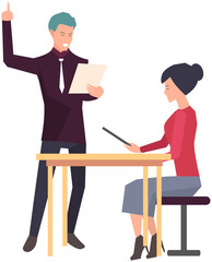 Businesspeople have project strategy planning meeting. Teamwork with business plan, creating new creative project. Meeting to discuss starting business. Colleagues discussing work in entrepreneurship