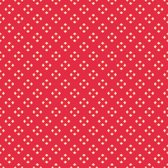 Background pattern with simple ornamentation on a red background. Fabric texture swatch, seamless wallpaper. Vector illustration
