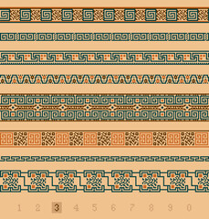 Set of greek patterns and qr code signs. Colorful lines, pixel art. Modern concept of matrix, digital society. Creative idea of encryption, scanning, coding, personal identification, control, checking