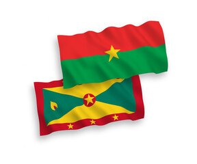 Flags of Grenada and Burkina Faso on a white background