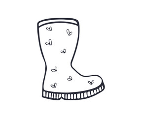 hand-drawn boot for coloring page 