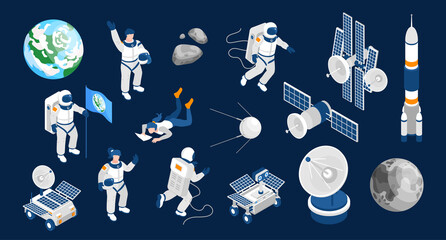 Space Isometric Color Set © Macrovector