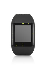 Front view of smart watch lying down, isolated
