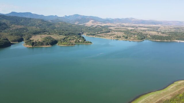 Aerial view of Sopot Reservoir, Lovech Region, Bulgaria