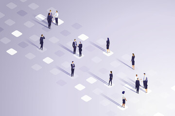 Business people group interconnected teamwork.