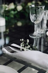 Rustic wedding table setting