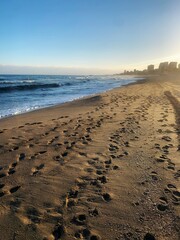 footprints on the beach