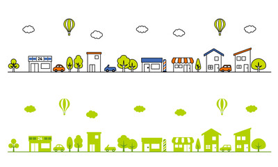 Street　街並みのアイコンイラスト