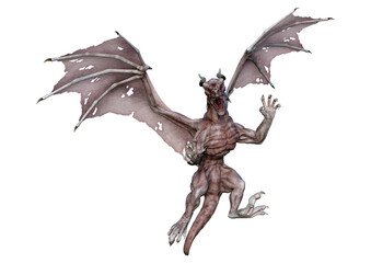3D Rendering Fairy Tale Dragon on White