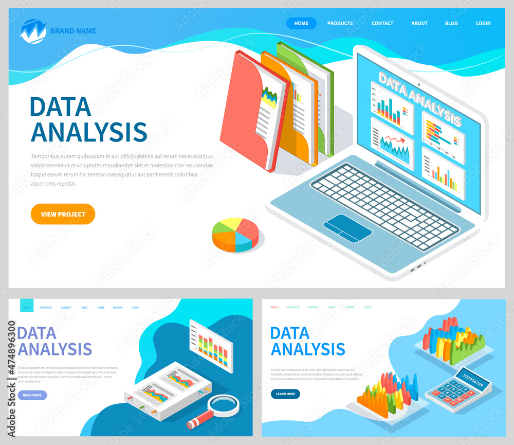 Poster visualize with business analytics. work with statistical data analysis, changing indicators. analyze