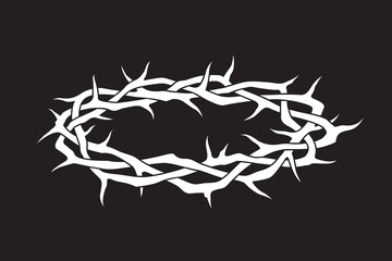 white crown of thorns image isolated on black background