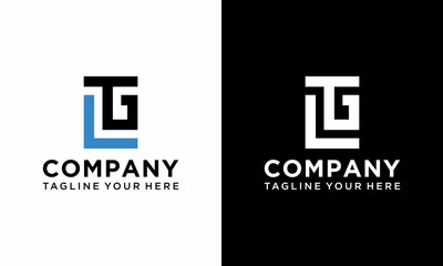  letters Initials Monogram logo TLG design vector template. on a black and white background.