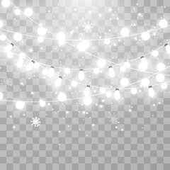 Vector illustration of a light garland on a transparent background.	
