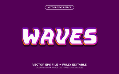 Waves Editable Vector Text Effect