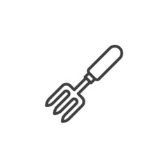Small rake line icon
