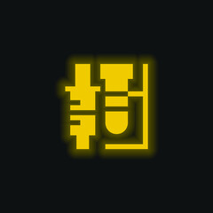 Obraz premium Analysis yellow glowing neon icon