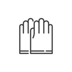 Rubber gloves line icon