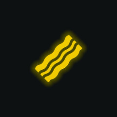 Bacon yellow glowing neon icon