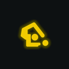 Artistic Gymnastics yellow glowing neon icon
