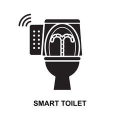 Smart toilet icon isolated on white background vector illustration.