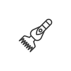 Grass shears line icon