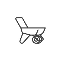 Fototapeta na wymiar Garden wheelbarrow line icon
