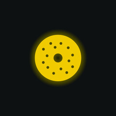 Bagel yellow glowing neon icon