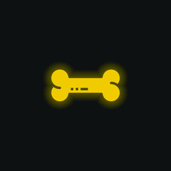 Bone yellow glowing neon icon