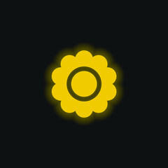 Bloom Flower yellow glowing neon icon